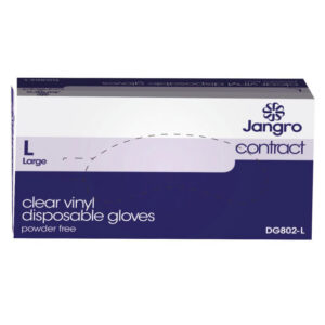 JANGRO CONTRACT VINYL GLOVES POWDER FREE CLEAR - LARGE X 100